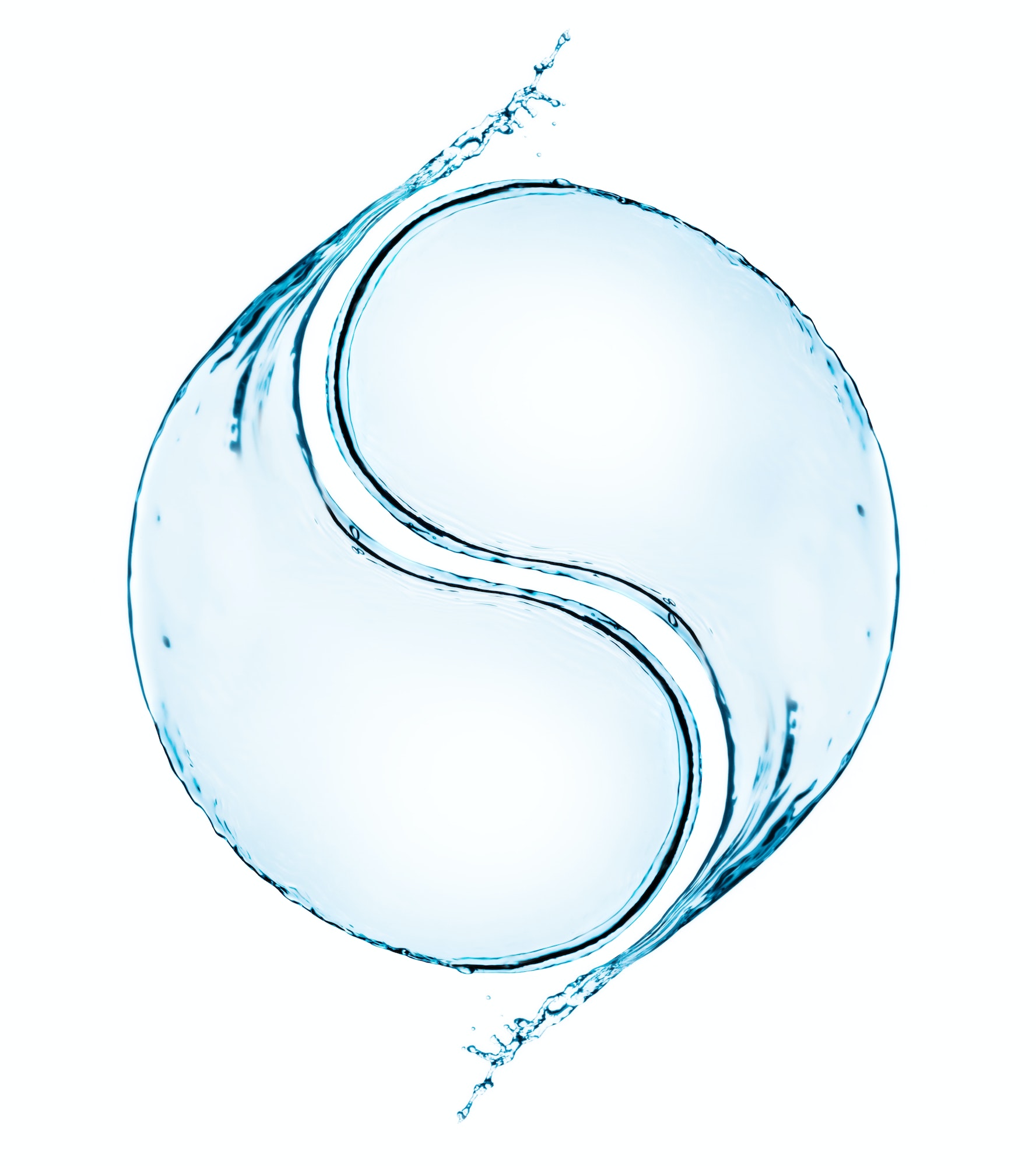 Image illustration of yin yang sign by water